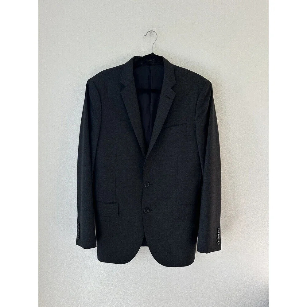 J CREW Ludlow‎ Loro Piana Super 120s Wool Charcoal Grey 40R Blazer Suit Jacket